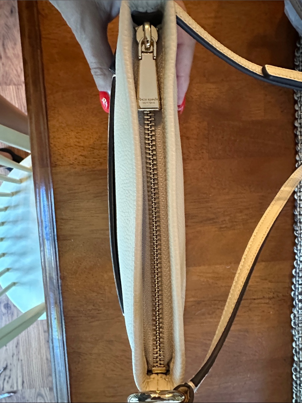 kate spade Cream Pebbled Leather Crossbody with Front Pocket - Picture 3 of 5